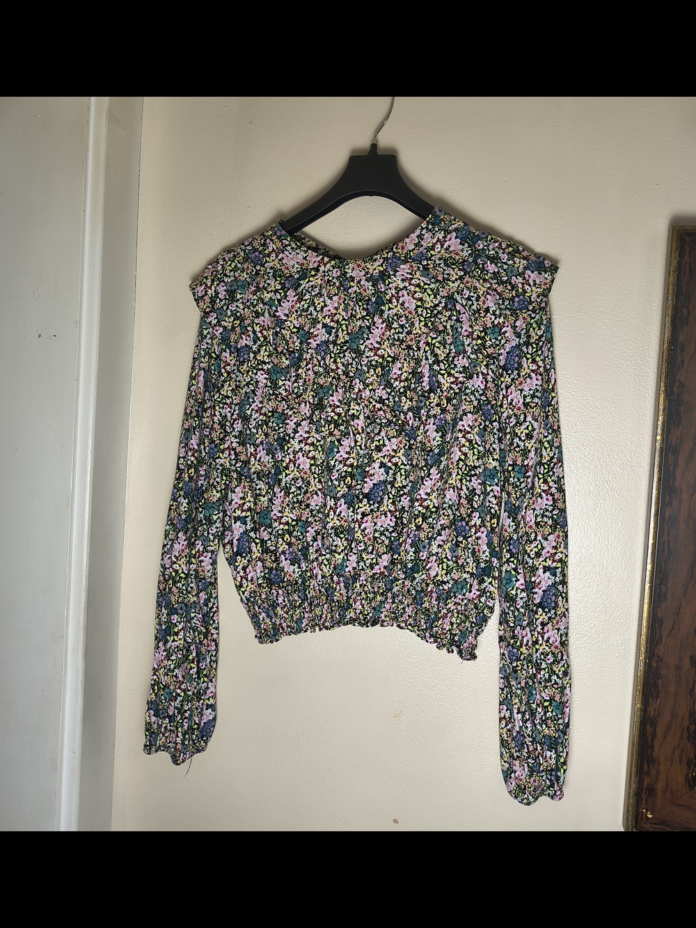 Ruffled floral Cottagecore romantic boho long sleeve blouse